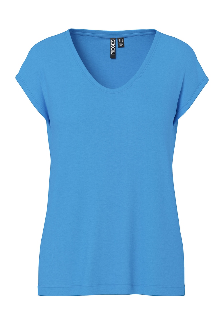 Pieces Tricou dama 17078732 - Viscoza - Albastru - Albastru