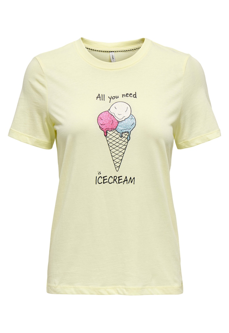 Tricou dama 15349901 - Bumbac organic - Galben - Galben