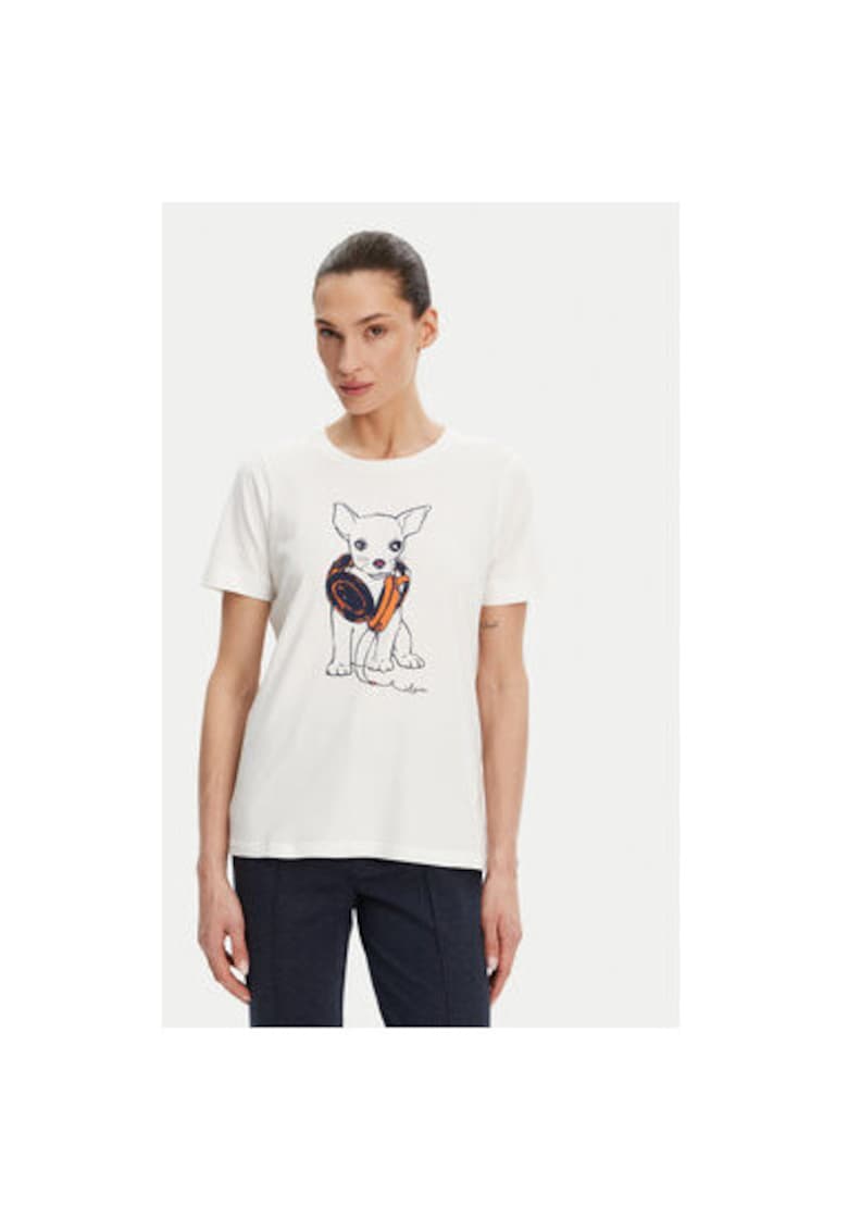 Tricou dama 11105029 - Bumbac/Elastan - Alb - Alb