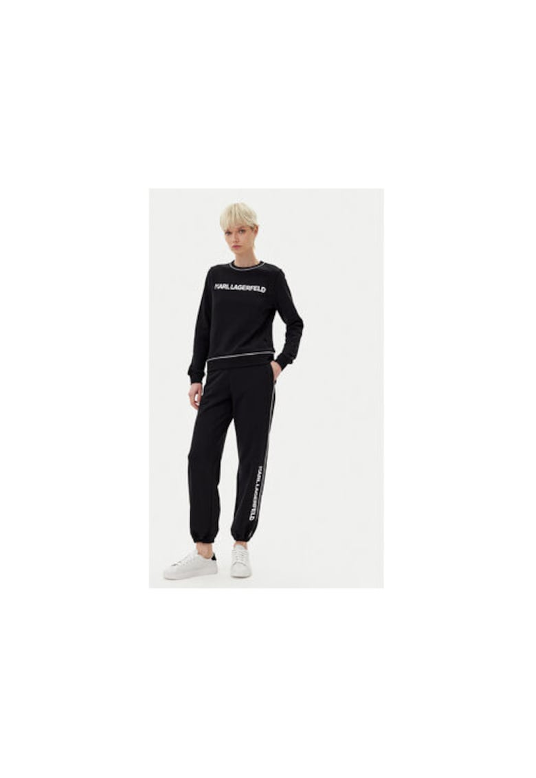 Pantaloni de trening dama A2W10149 - Bumbac organic - Negru - Negru