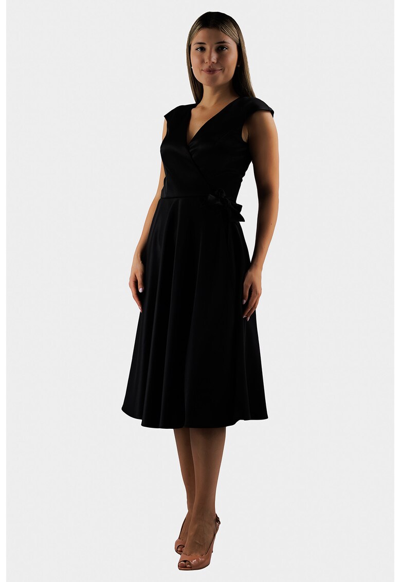 Rochie din satin cu decolteu in V