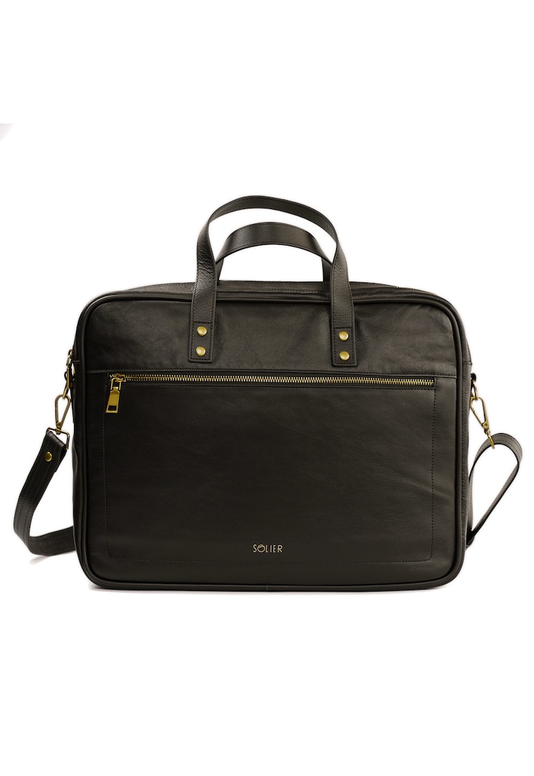 Geanta de laptop din piele  SL05 NEWBRIDGE - maro inchis