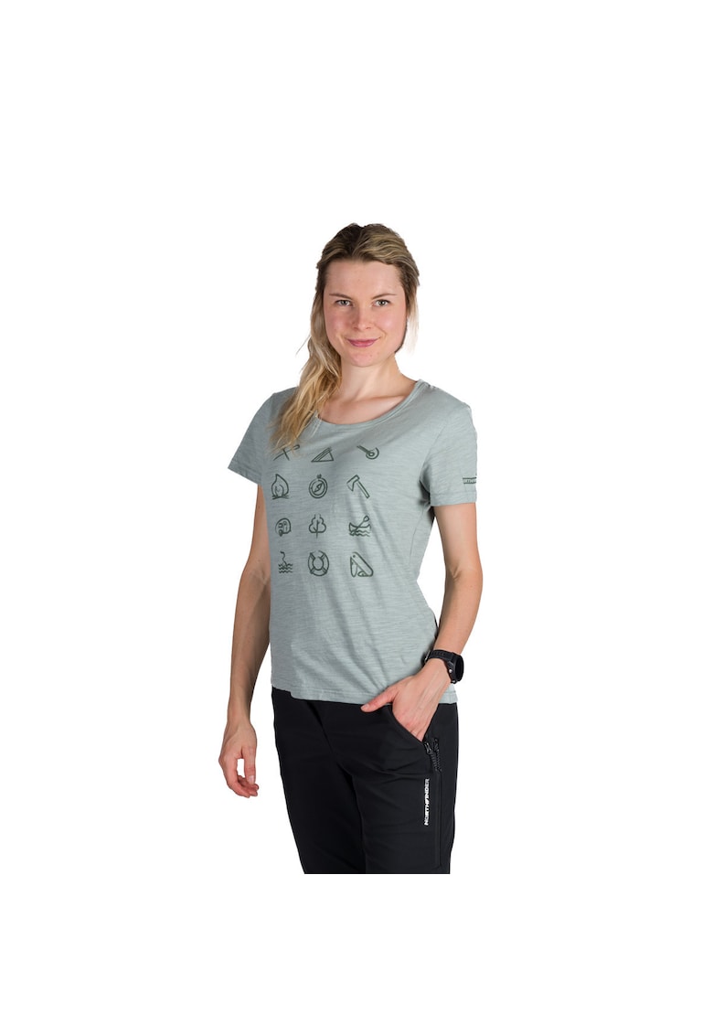 Tricou tehnic outdoor bumbac organic femei Candice rosewine