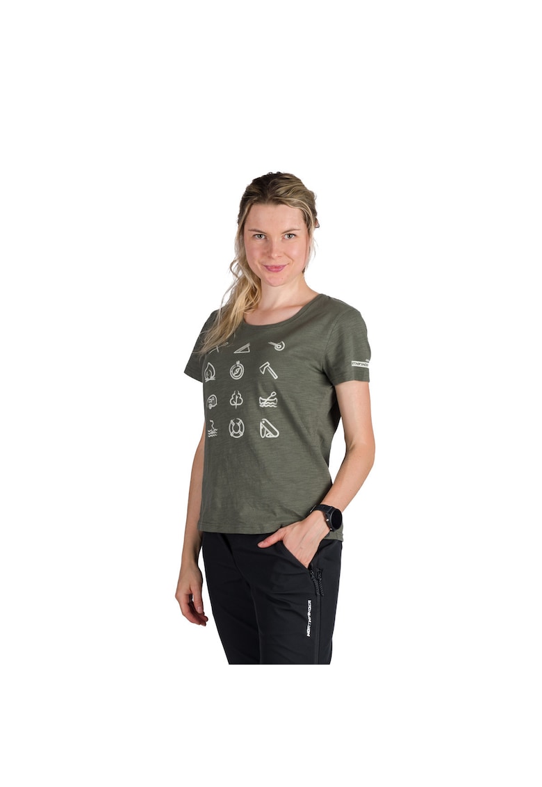Tricou tehnic outdoor bumbac organic femei Candice darkgreen