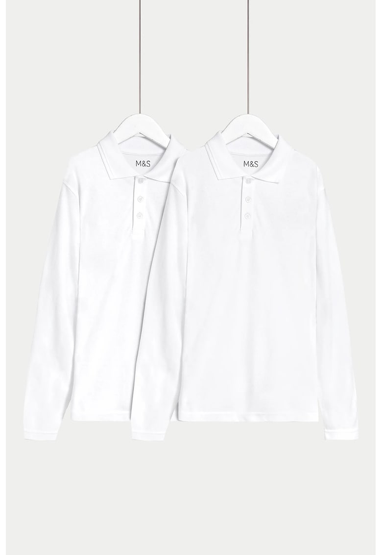 Marks Spencer Set de bluze polo - 2 piese - Alb optic