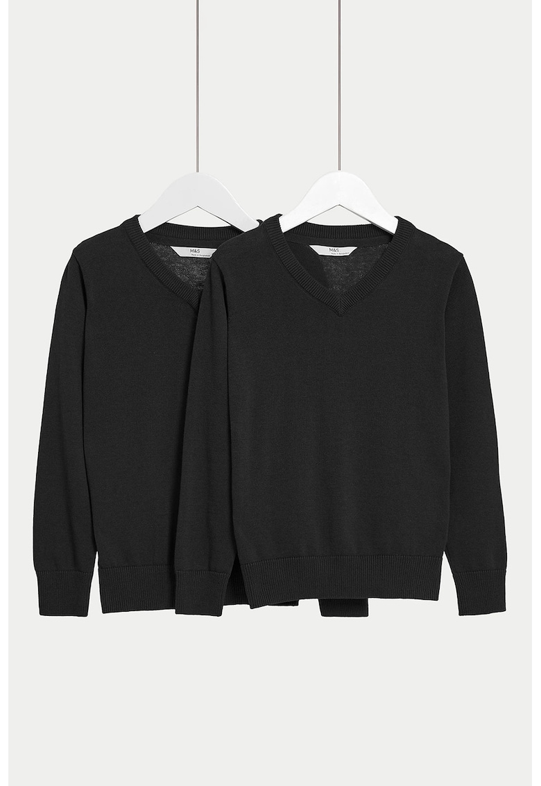 Marks Spencer Set de pulovere tricotate fin - 2 piese - Negru
