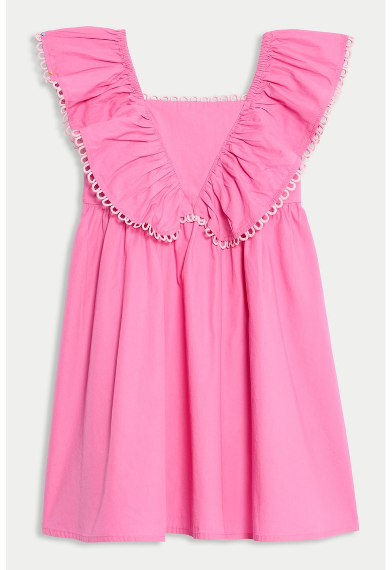 Rochie de bumbac cu maneci cu volane