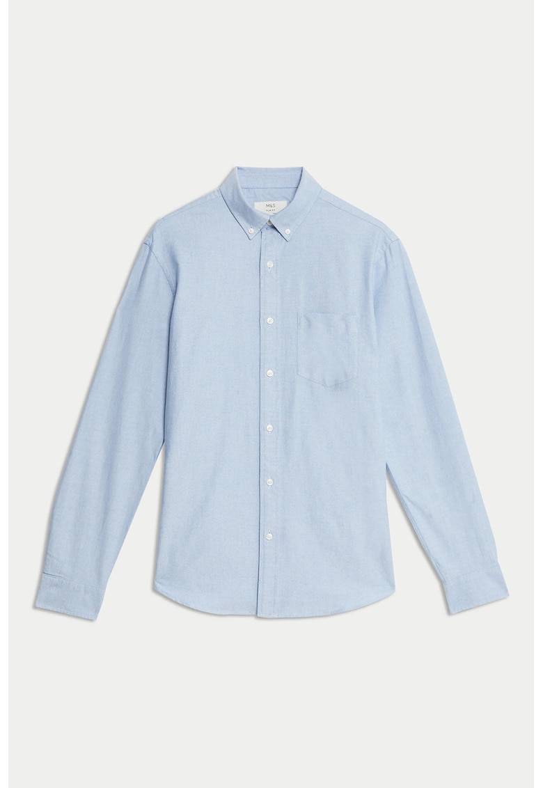 Marks Spencer Camasa slim fit cu guler fixat cu nasturi - Albastru glaciar