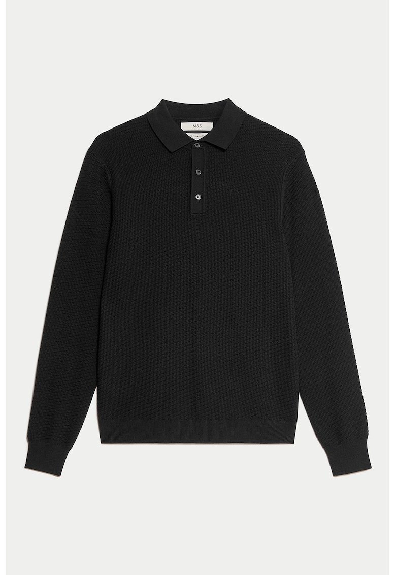 Pulover polo din amestec de bumbac