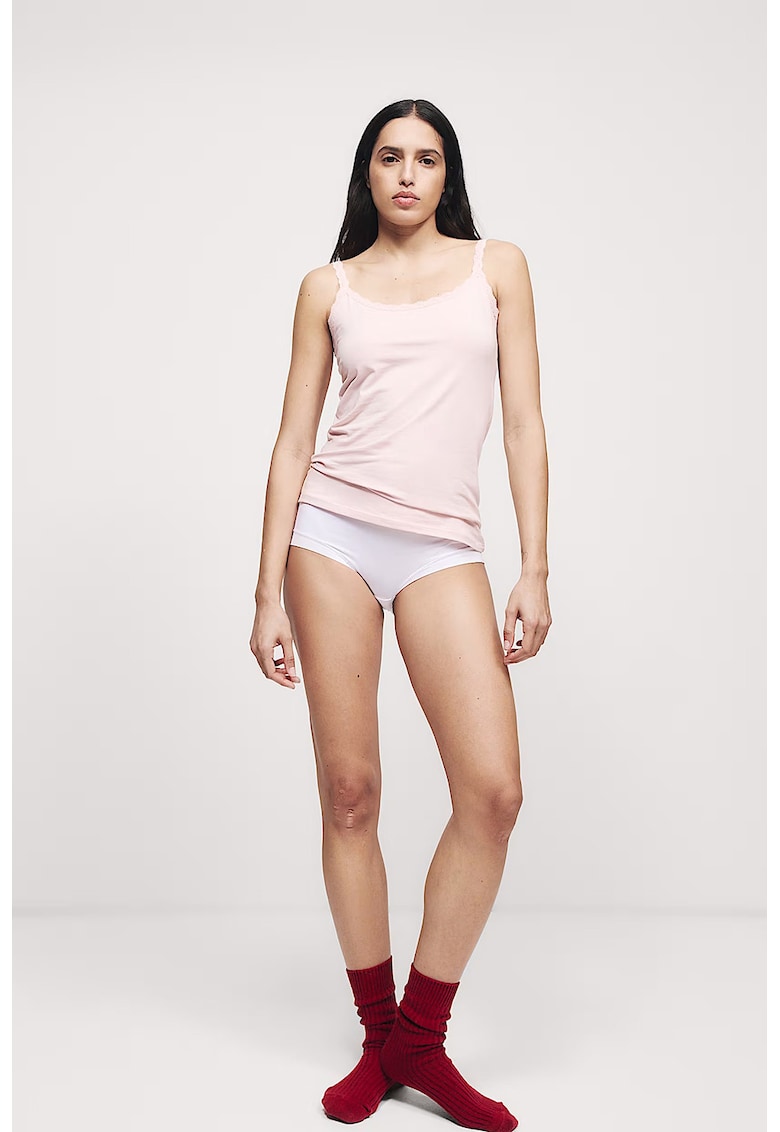 Marks Spencer Set de top-uri cu insertii de dantela - 3 piese - Verde/Roz/Gri inchis
