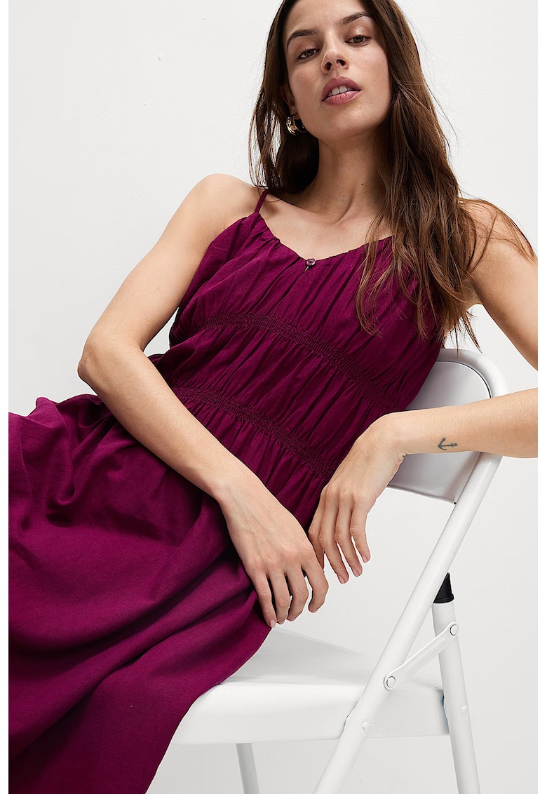 Rochie din amestec de in - Violet tyrian