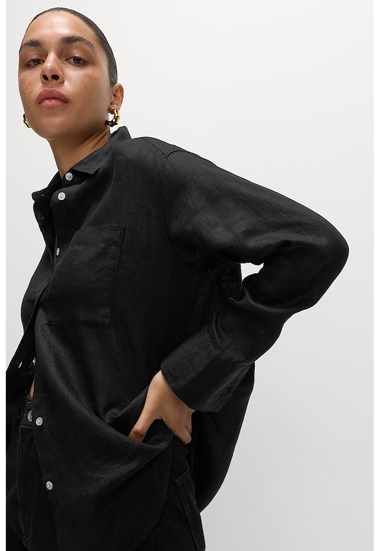 Rochie-camasa semitransparenta - Alb/Negru