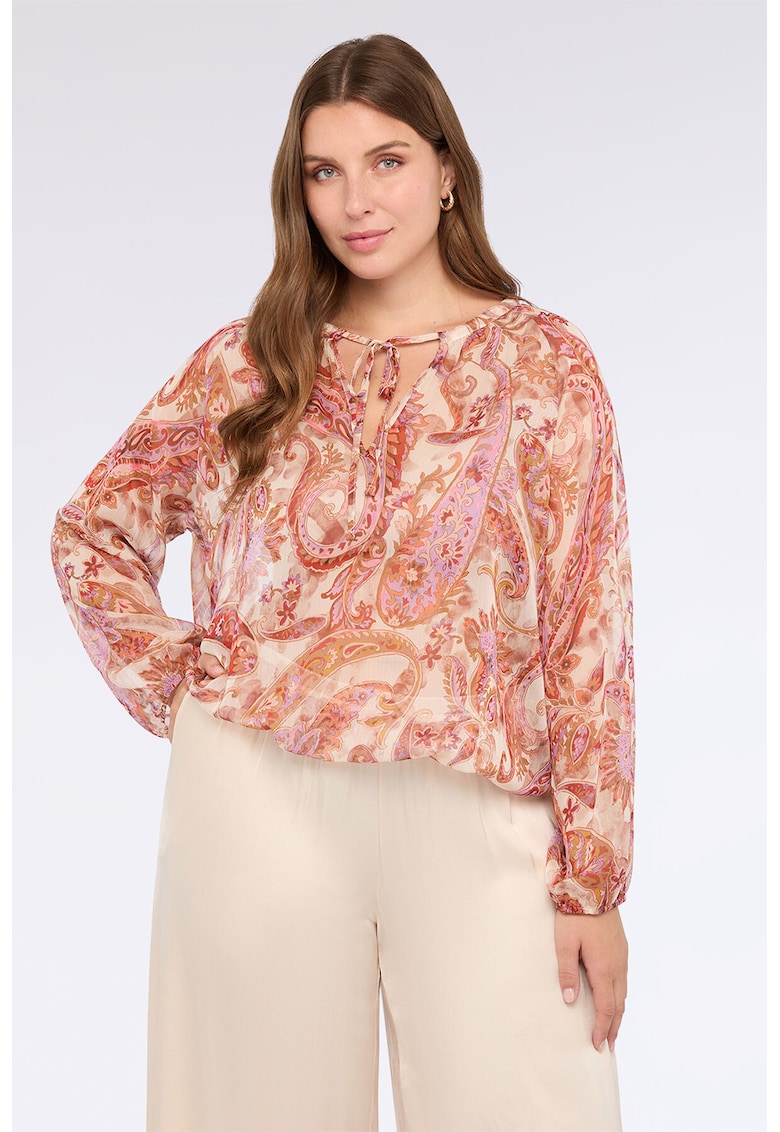 Bluza cu imprimeu paisley - Portocaliu/Bej