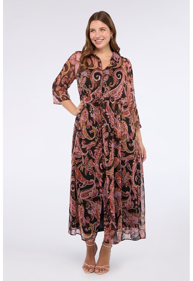 Rochie midi cu cordon in talie