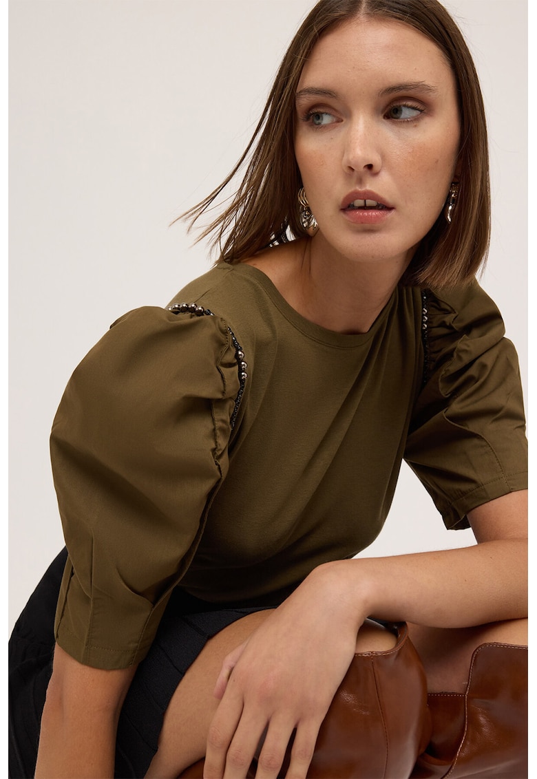 Tricou cu maneci bufante