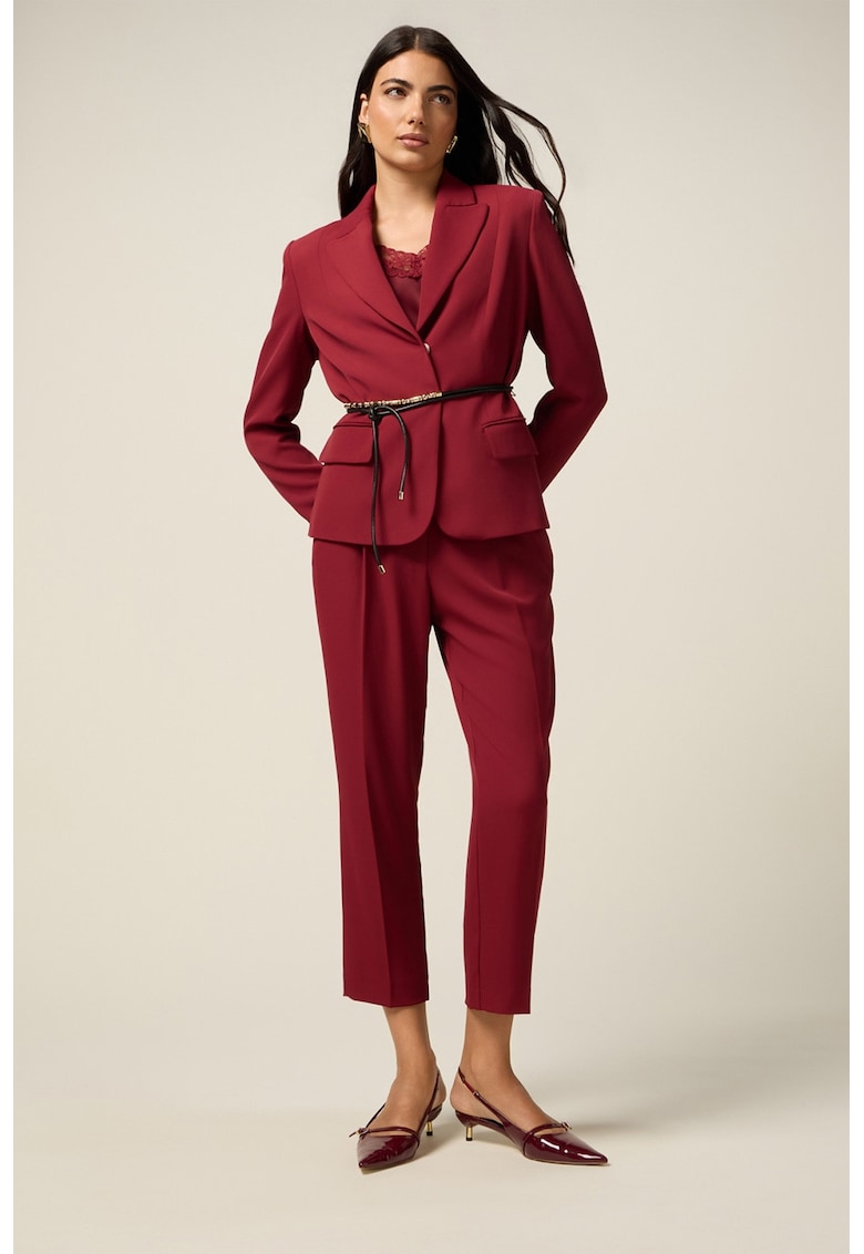 Pantaloni crop cu talie medie