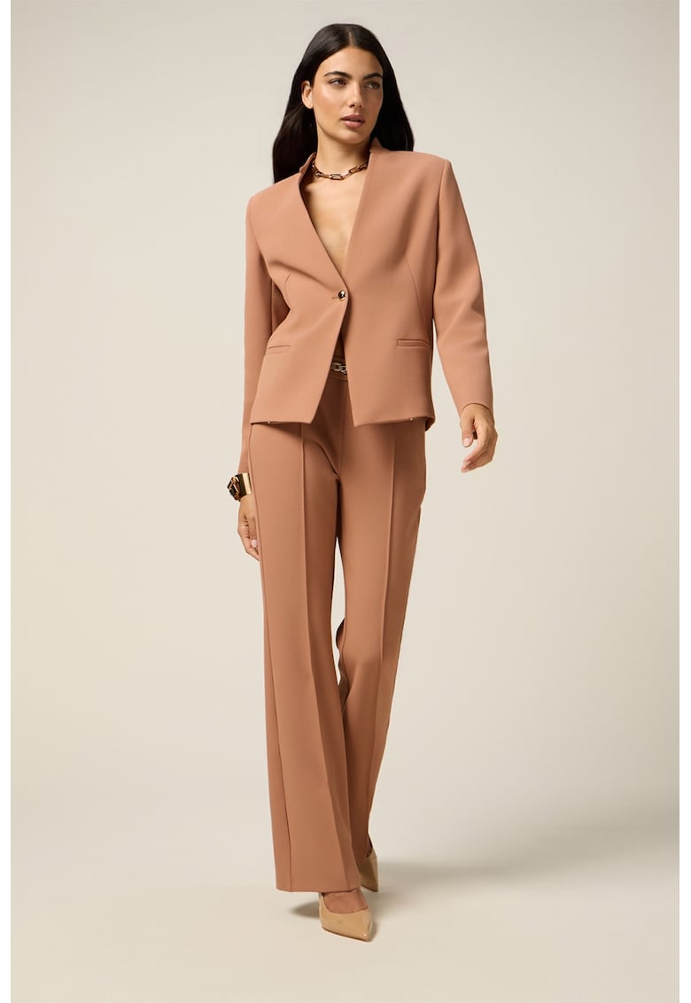 Pantaloni cu talie medie - Caramel