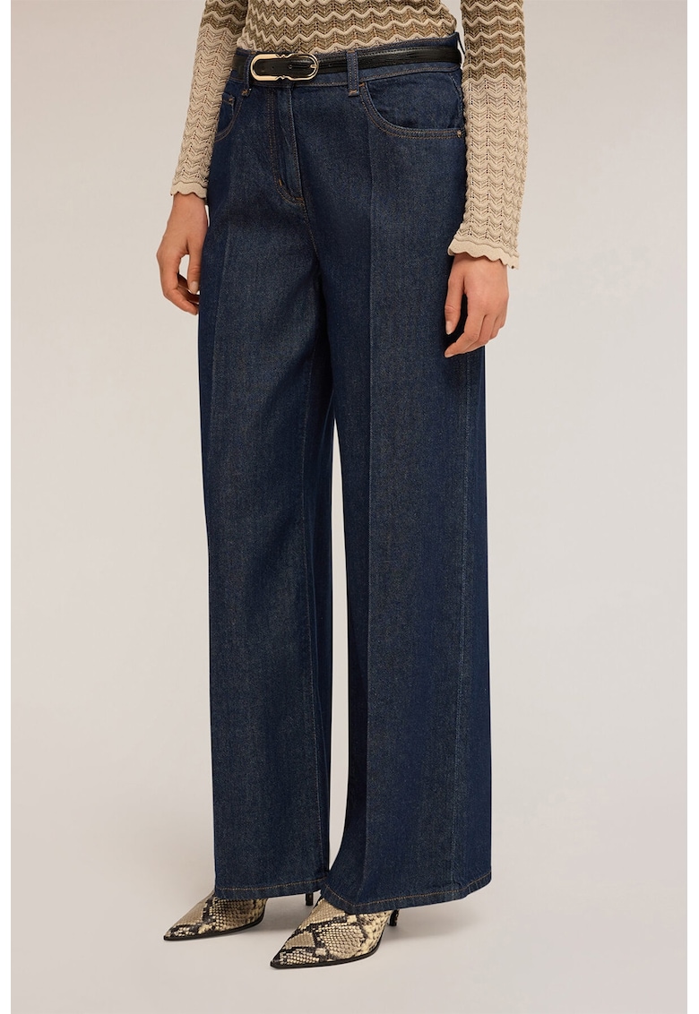 Blugi crop din amestec de lyocell cu croiala ampla