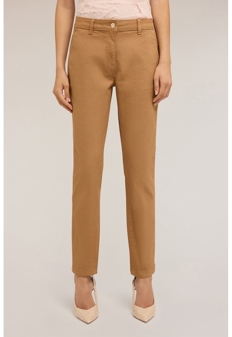 Pantaloni crop skinny cu talie inalta