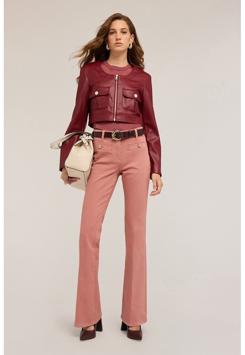 Jacheta crop din piele ecologica