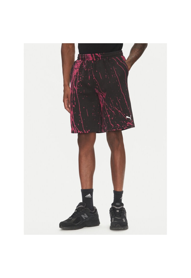 Pantaloni scurti sport barbati 630171 - Bumbac/Poliester reciclat - Negru - Negru