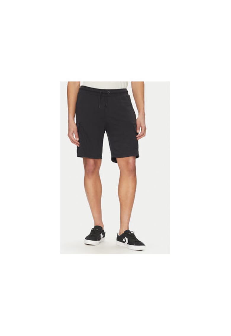 Pantaloni scurti sport barbati 20718382 - Bumbac/Poliester - Negru