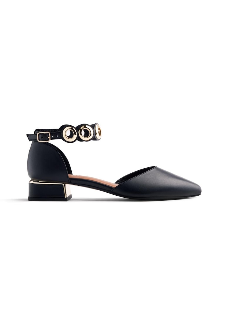 Pantofi de piele cu varf ascutit - Negru