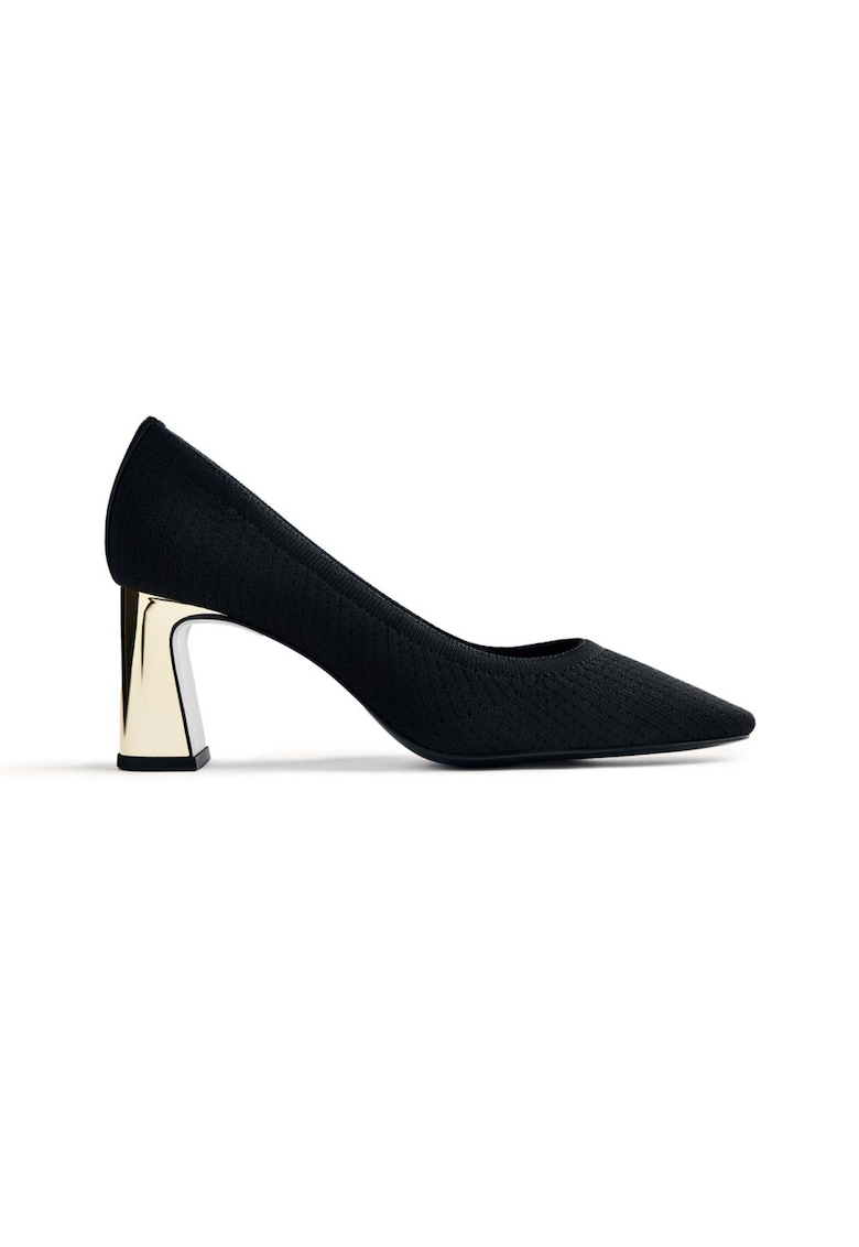Pantofi cu vasrf patrat Elastic - Negru