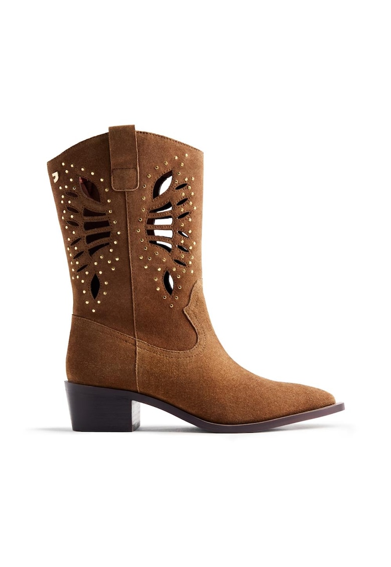 Ghete de piele intoarsa cu perforatii