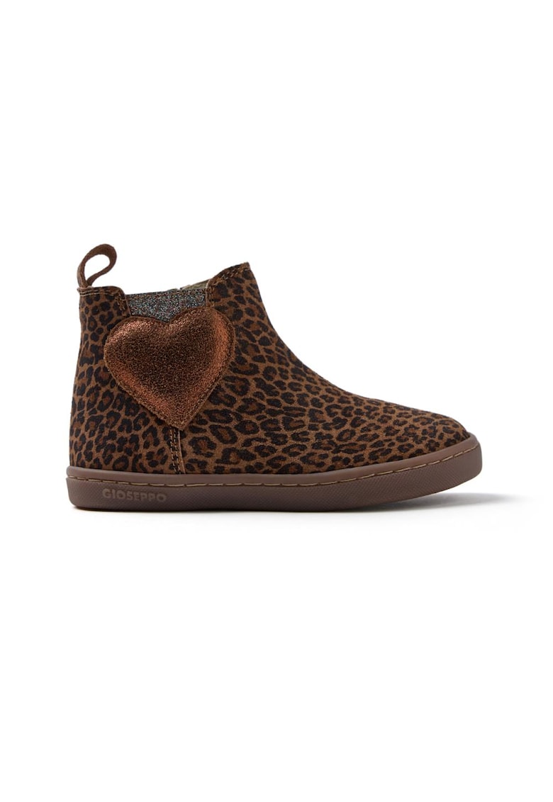 Botine de piele intoarsa cu animal print