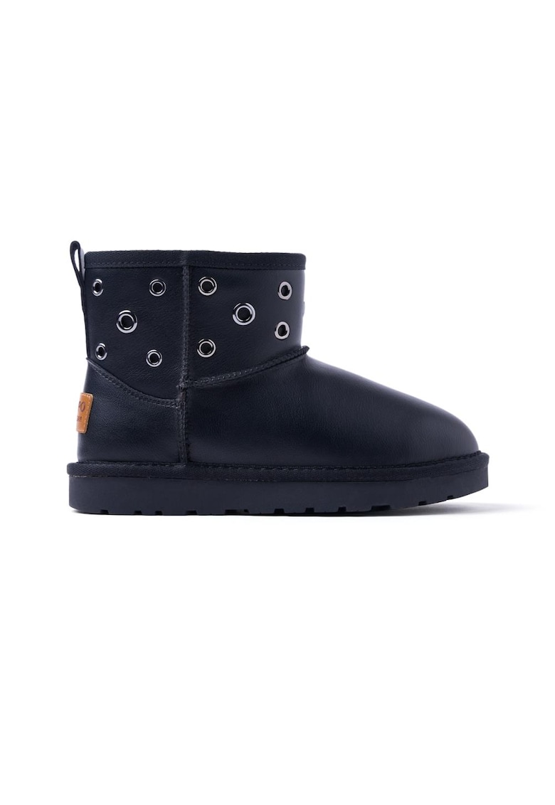Ghete de piele ecologica Eyelet Australian - Negru