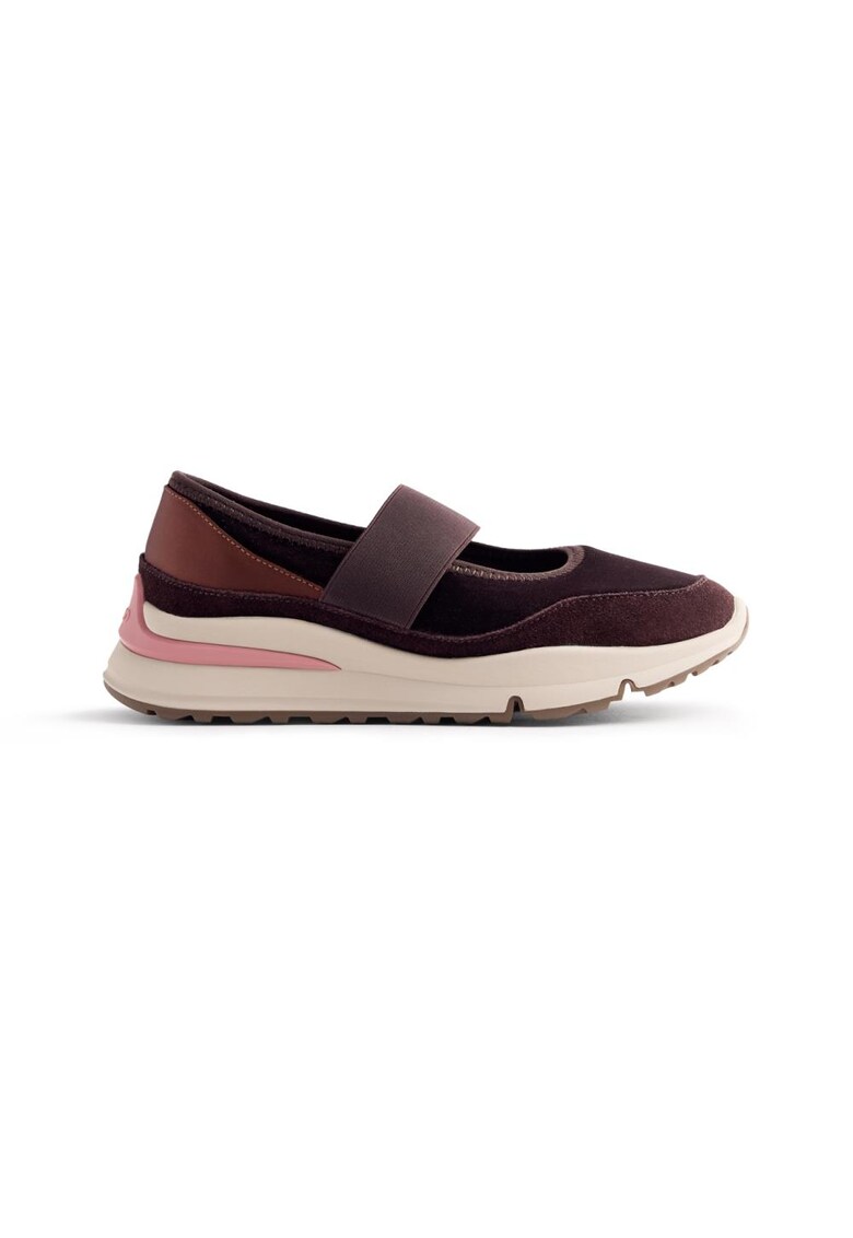 Pantofi sport cu garnituri de piele intoarsa si material sintetic