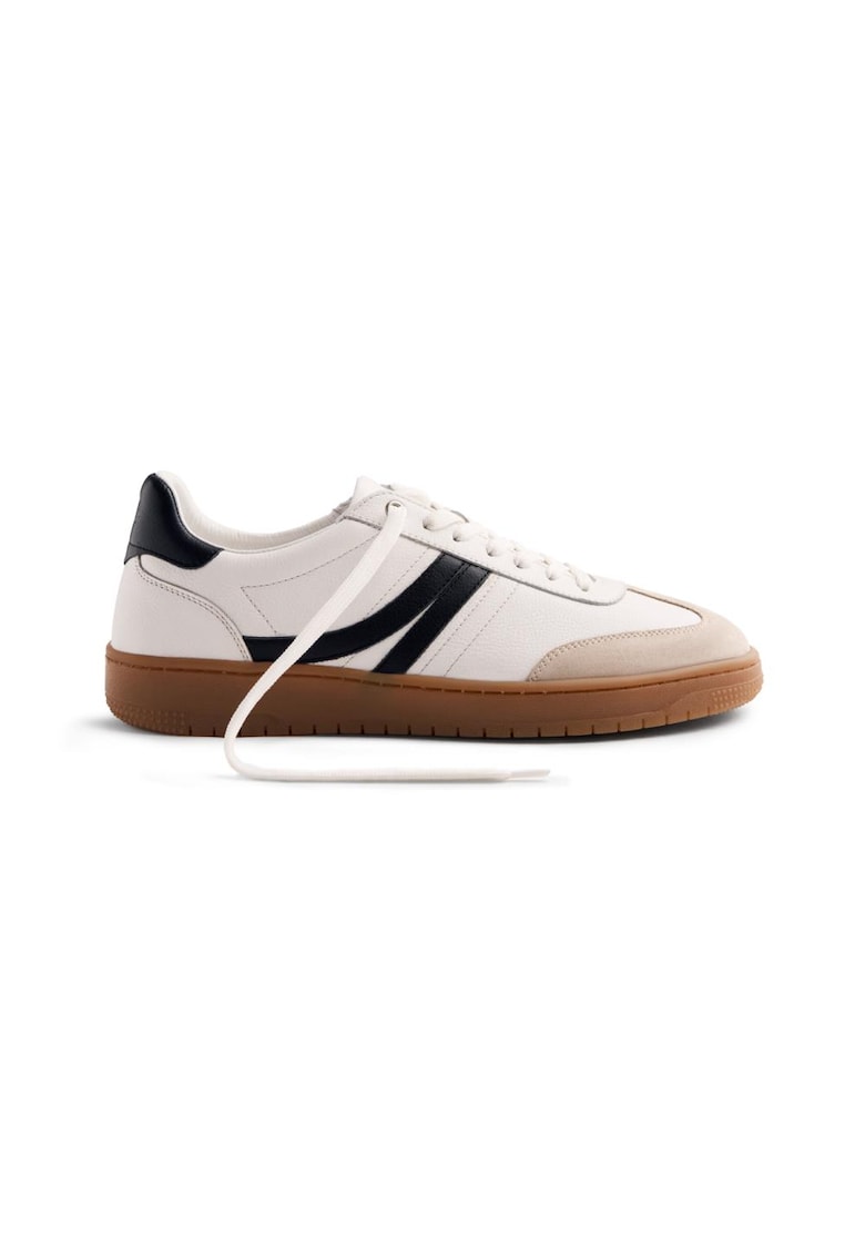 Pantofi sport de piele si piele intoarsa Denninson - Alb