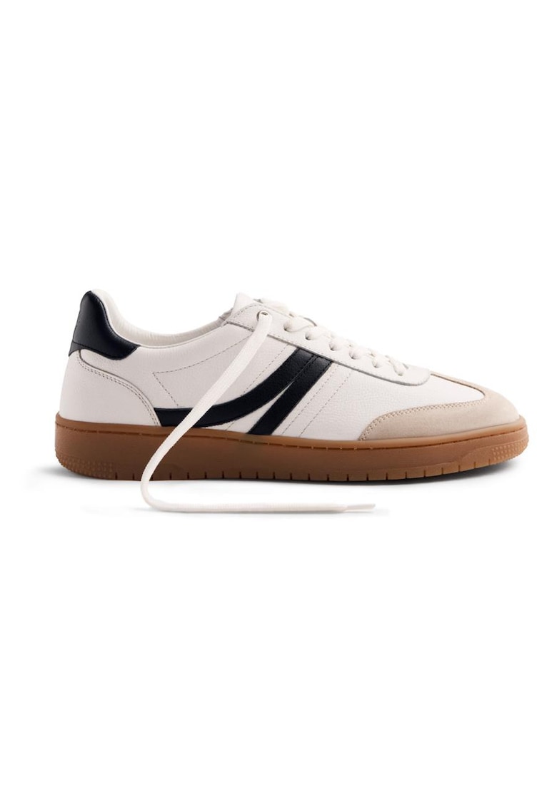 Pantofi sport de piele si piele intoarsa Denninson - Alb