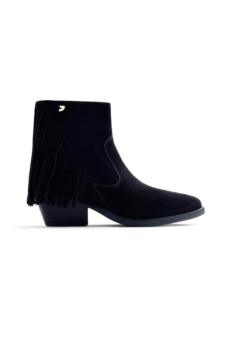 Ghete cowboy de piele intoarsa cu franjuri