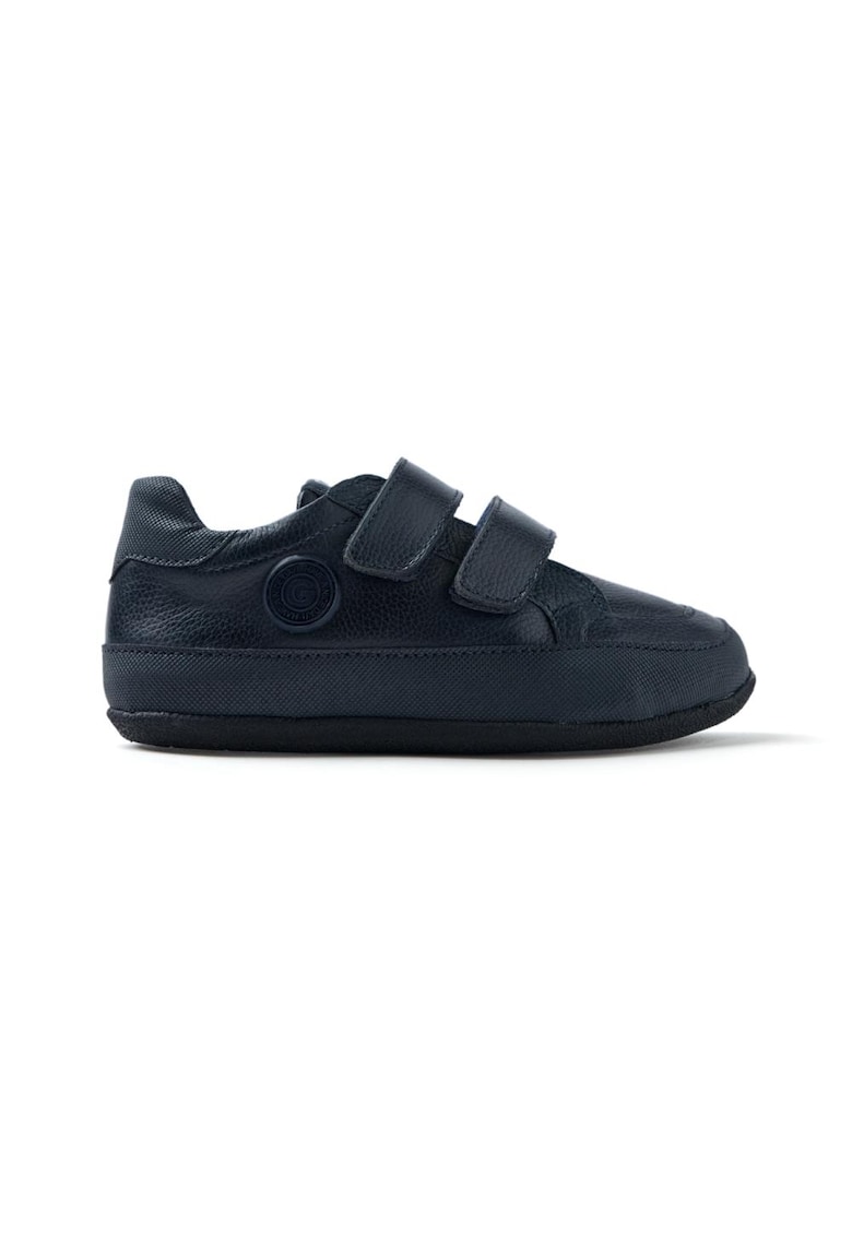 Pantofi sport de piele cu velcro - Bleumarin