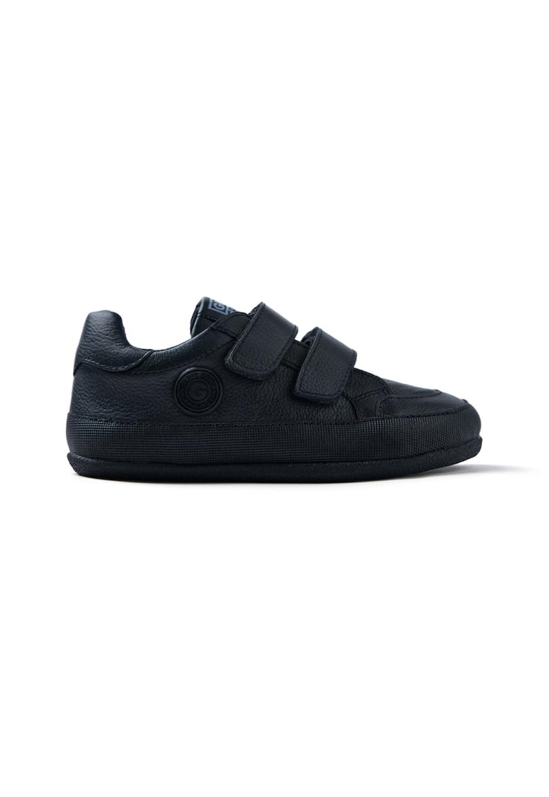 Pantofi sport de piele cu velcro - Negru