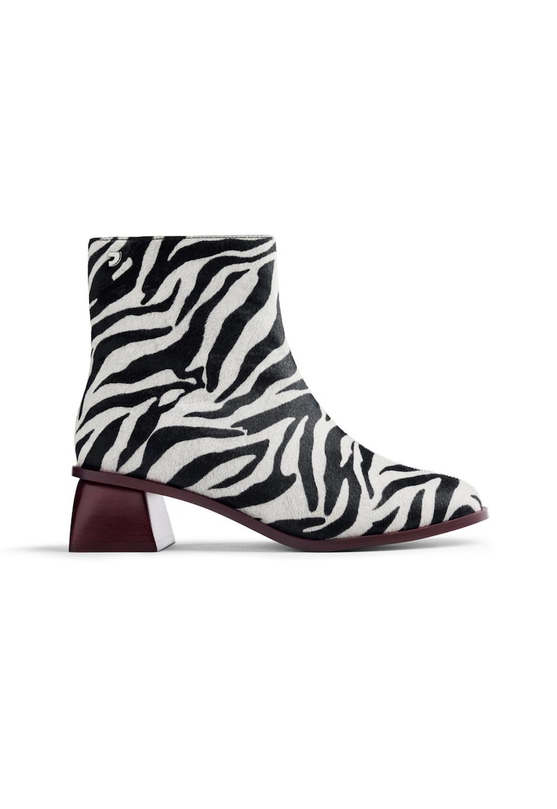 Botine de piele cu toc masiv