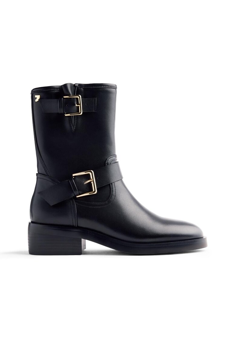 Ghete de piele ecologica cu catarame - Negru