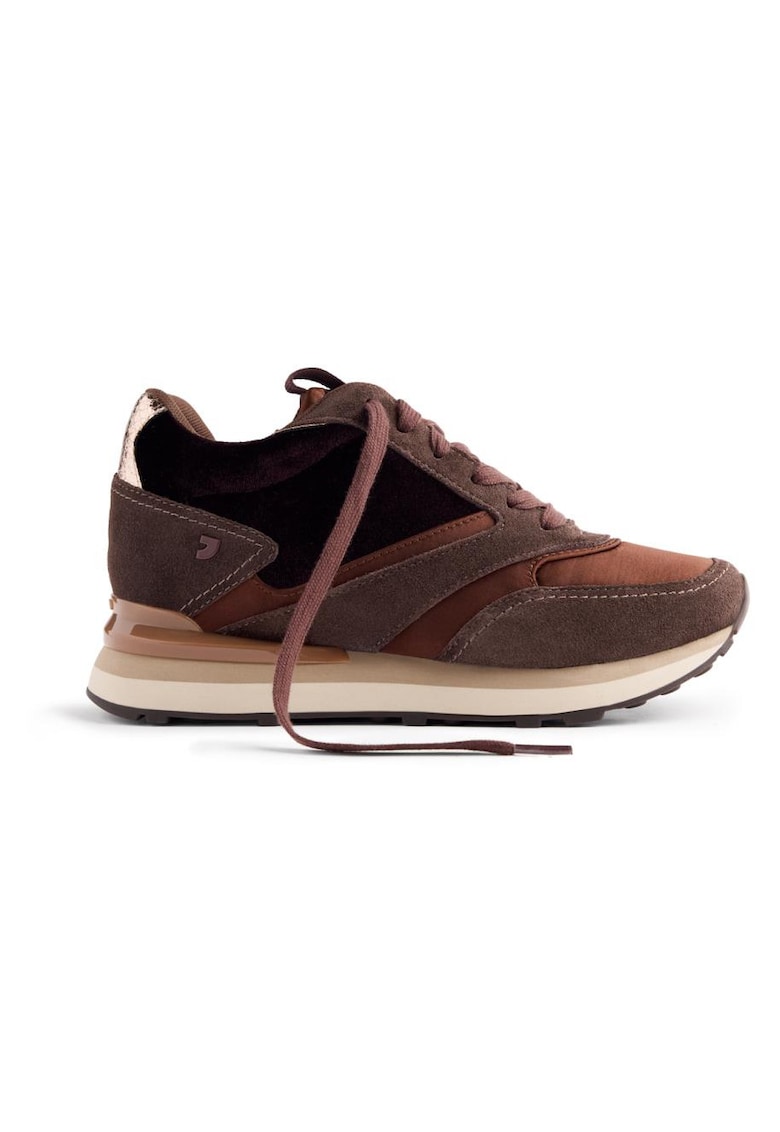 Gioseppo Pantofi sport wedge de piele intoarsa - Maro