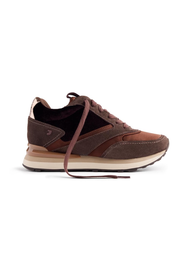 Pantofi sport wedge de piele intoarsa