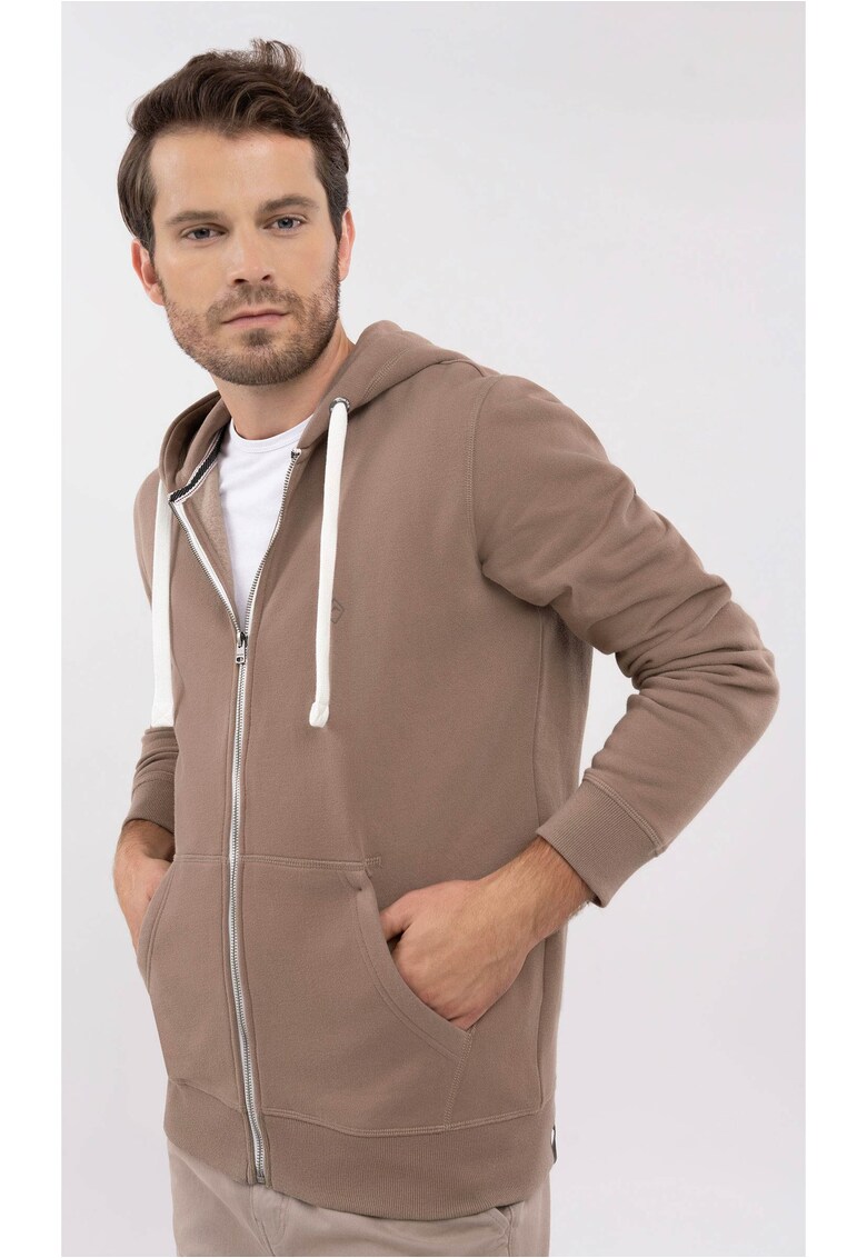 Hanorac cu fermoar din bumbac B-Star pentru barbati - bej