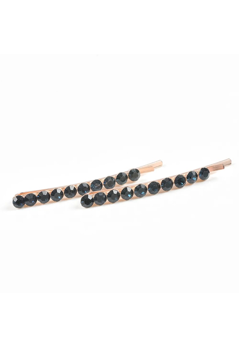 Set 2 agrafe de par aurii cu pietre negre -  Paris