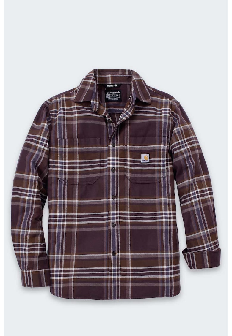 Camasa barbati in carouri - bumbac/elastan - cu doua buzunare - multicolor -