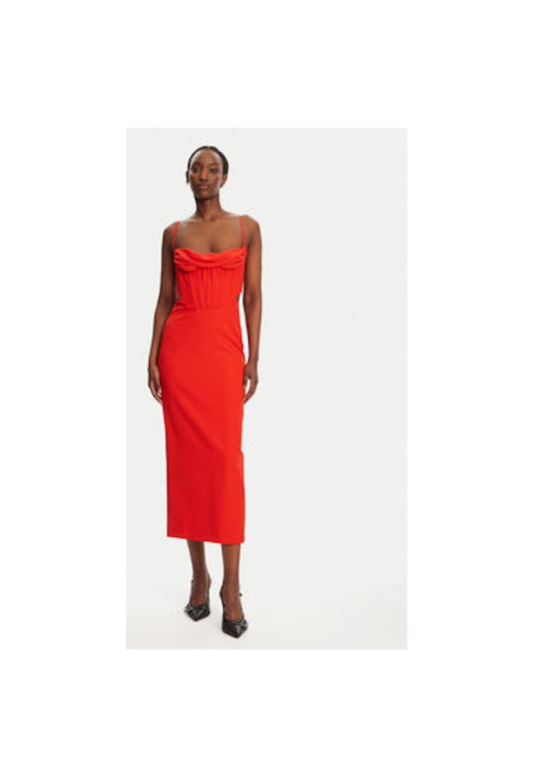 Rochie cocktail 58535DB - Sintetic - Rosu - Rosu