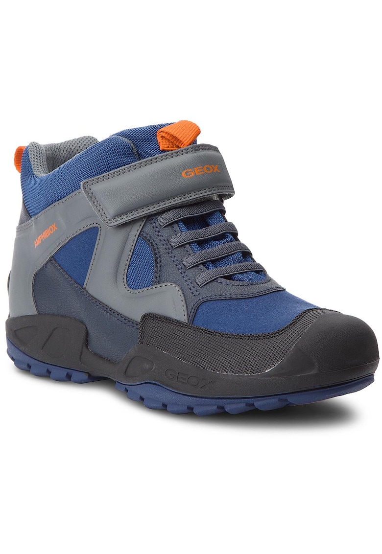Ghete de iarna J841WA-011BC - Piele ecologica - Gri/Bleumarin