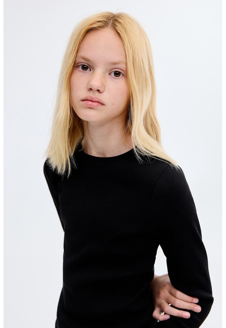 Bluza cu decolteu rotund - Negru