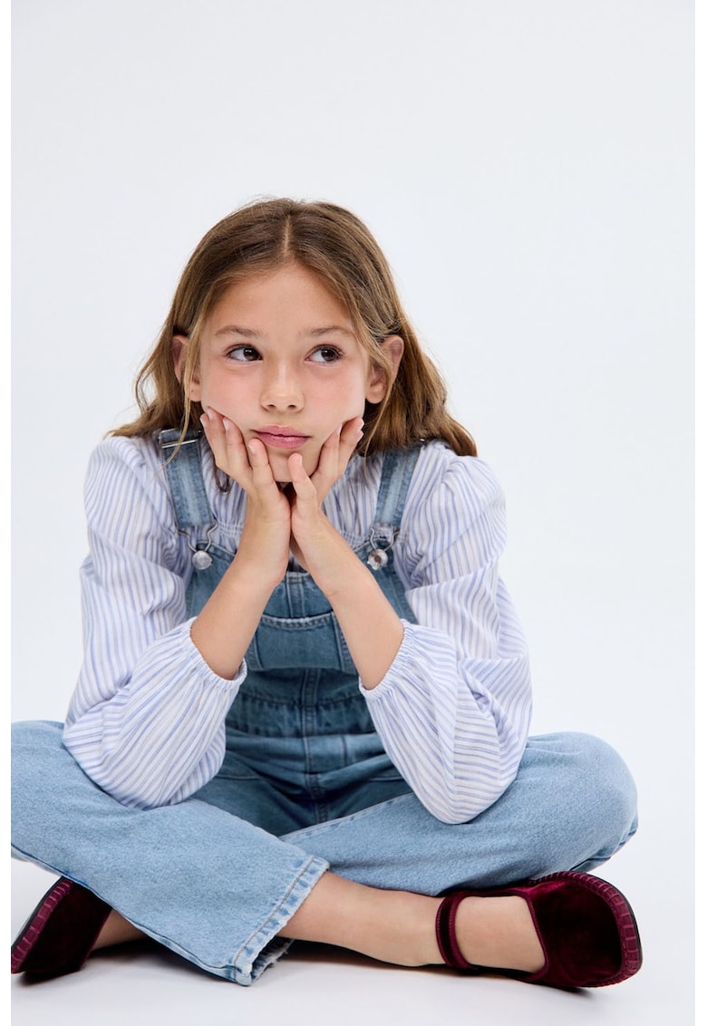 Salopeta de denim cu buzunare