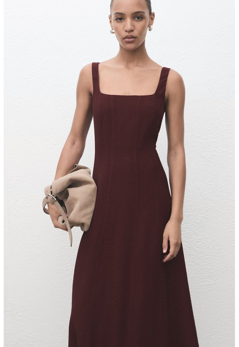 Rochie midi uni - Violet tyrian