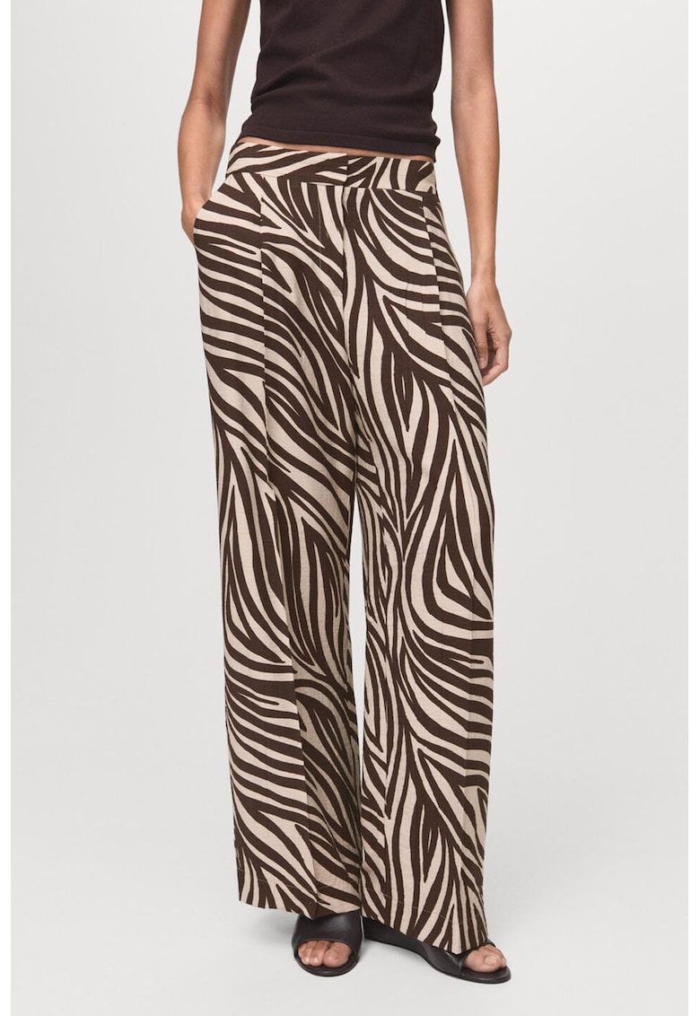 Pantaloni cu imprimeu si croiala ampla